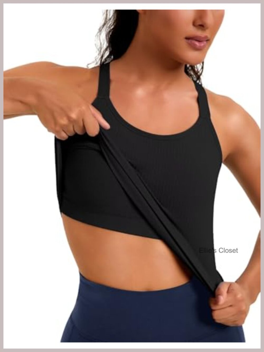 Racerback Workout Tank Top with Built-In Bra Adjustable Straps